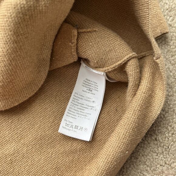 J Crew Sweater Blazer Womens XXS Camel Cecile Knit Oversized Old Money Cardigan - Picture 4 of 7